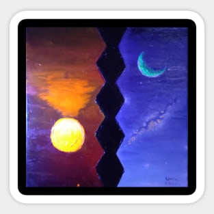 Endless column sun and moon Sticker